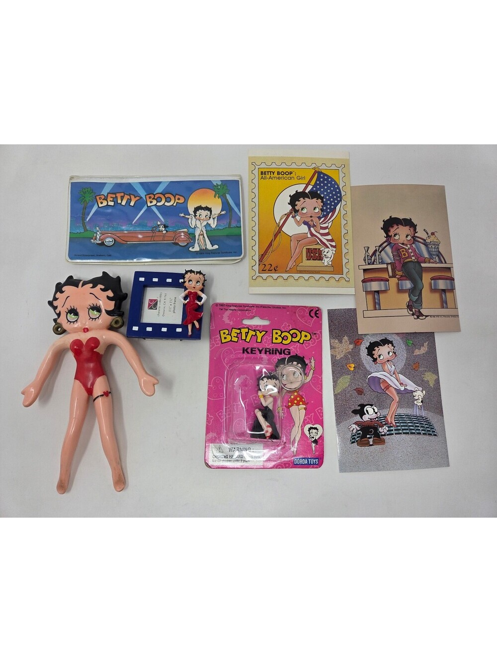 Betty Boop Collectible Lot w/ Doll Keyring Frame Postcards